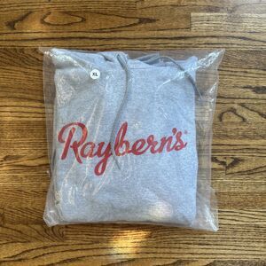 Men's Raybern's Logo Heather Gray Hoodie Hanes Hooded Sweatshirt - XL